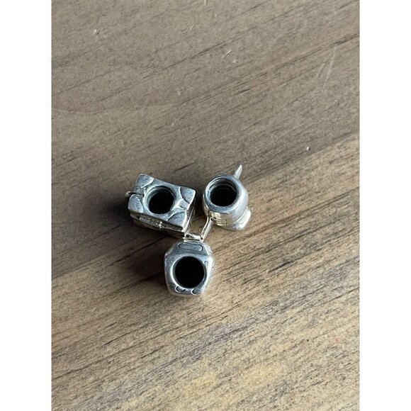 Silver Tone Travel-Themed Bead Charms For Bracelets & Necklaces Set of 3 - Picture 6 of 8